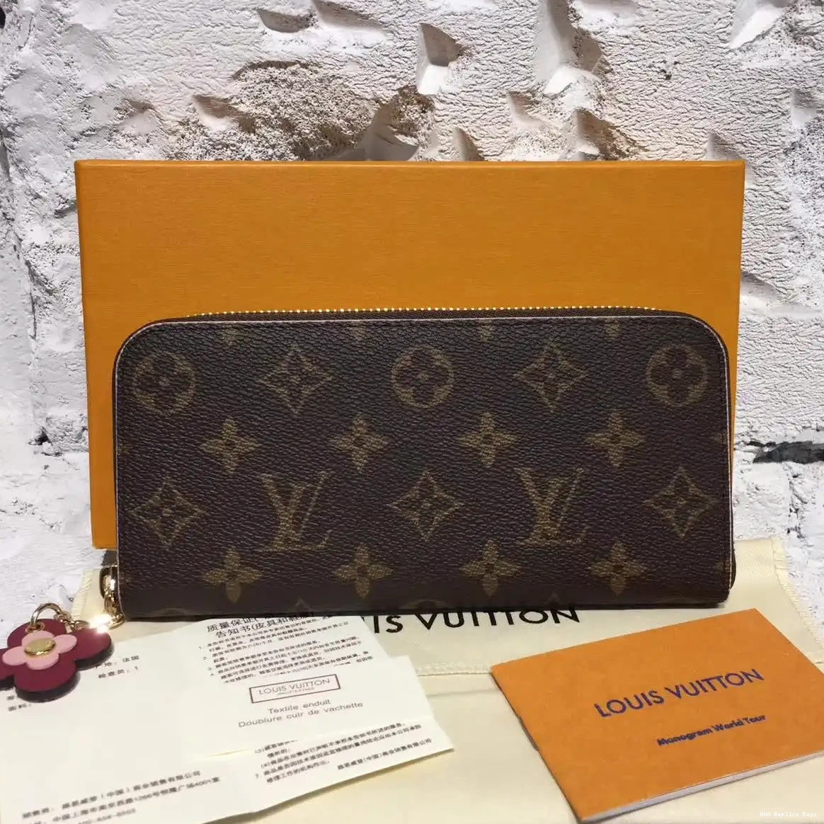 Aaa replica ru wallet Louis Vuitton CLEMENCE 0604